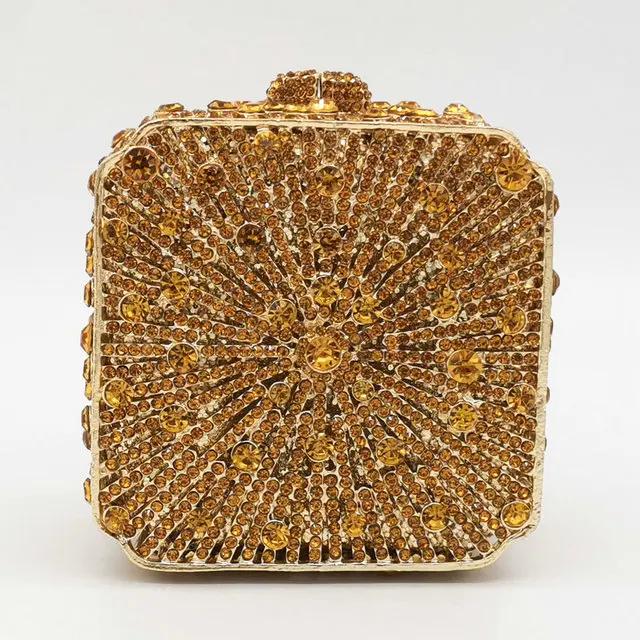 Boutique De FGG (in stock) Crystal Women Evening Clutch Bag Wedding Bridal Minaudiere Box Rhinestone Handbags and Purses