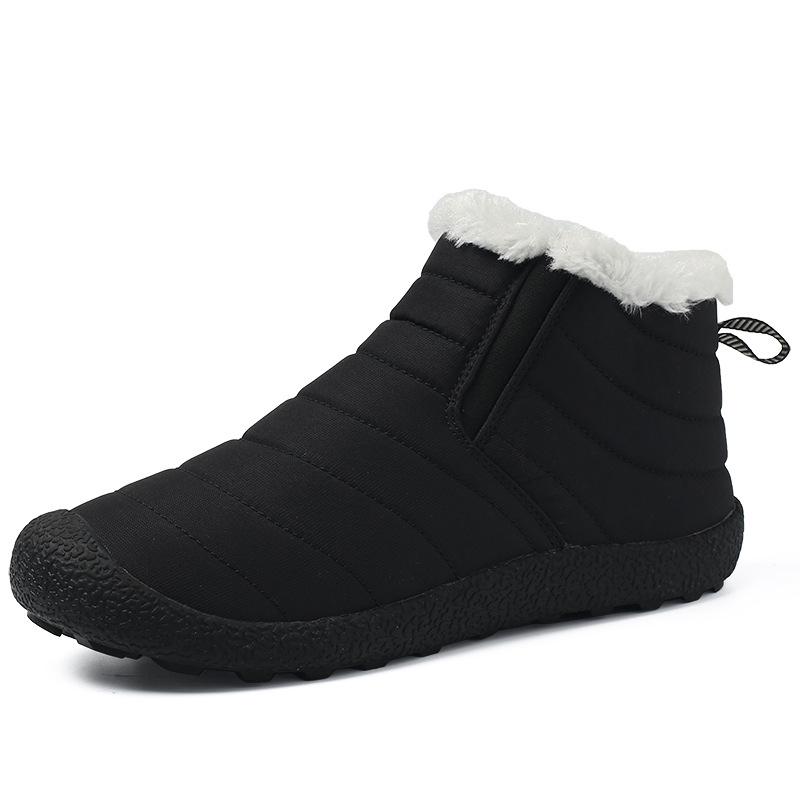 Winter new cotton shoes large size snow boots velvet warm medium and old cotton shoes large size soft flat heel