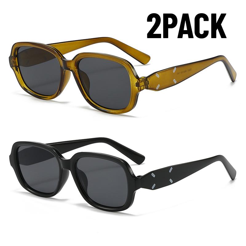 2PACK New Year Gift Classic Rectangle Sunglasses Retro UV400 Protection Shade High Quality Sunglasses Women Driving Eyeglass