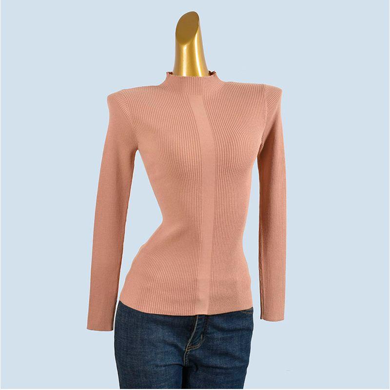 Quality Half Turtleneck Knitwear Female 2025 Spring and Autumn New Arrival Silm Slim Looking Inner Wear Base All-Matching Long Sleeve Top