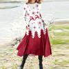Women's Fashion Casual Christmas Printed Round Neck Pullover Slim Fitting Long Sleeve Dress