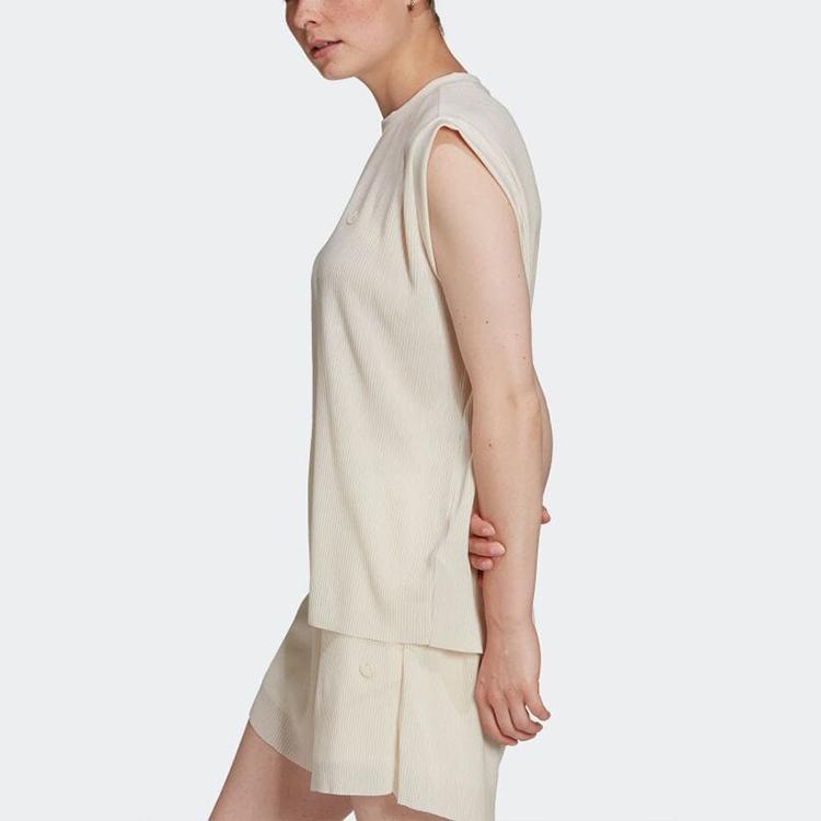 Adidas Solid Color Casual Sports T-Shirt Women Tops White HE4956