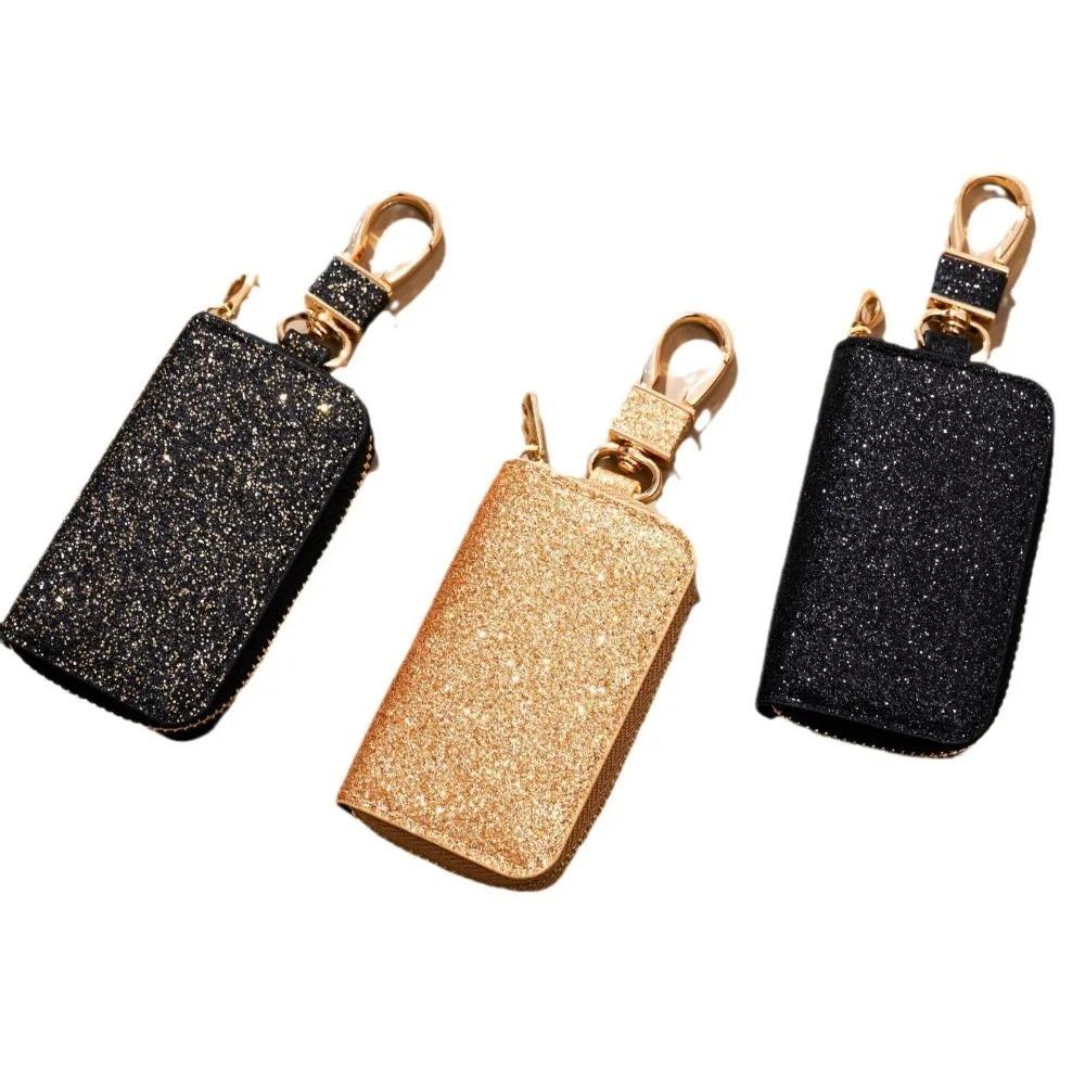 PU Key Pouch Zipper Key Holder Organizer Car Keys Bag Wallet Keychain Fashion Simple Keys Cases Bags Men Women Car Protect Cover