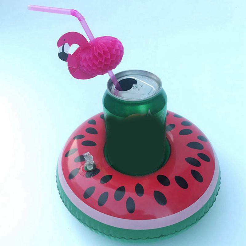Party Decoration Mermaid, Watermelon, Flamingo Cup Holder Pvc Water Float Inflatable Drink Cup for Adults Pool Drinkware Tray