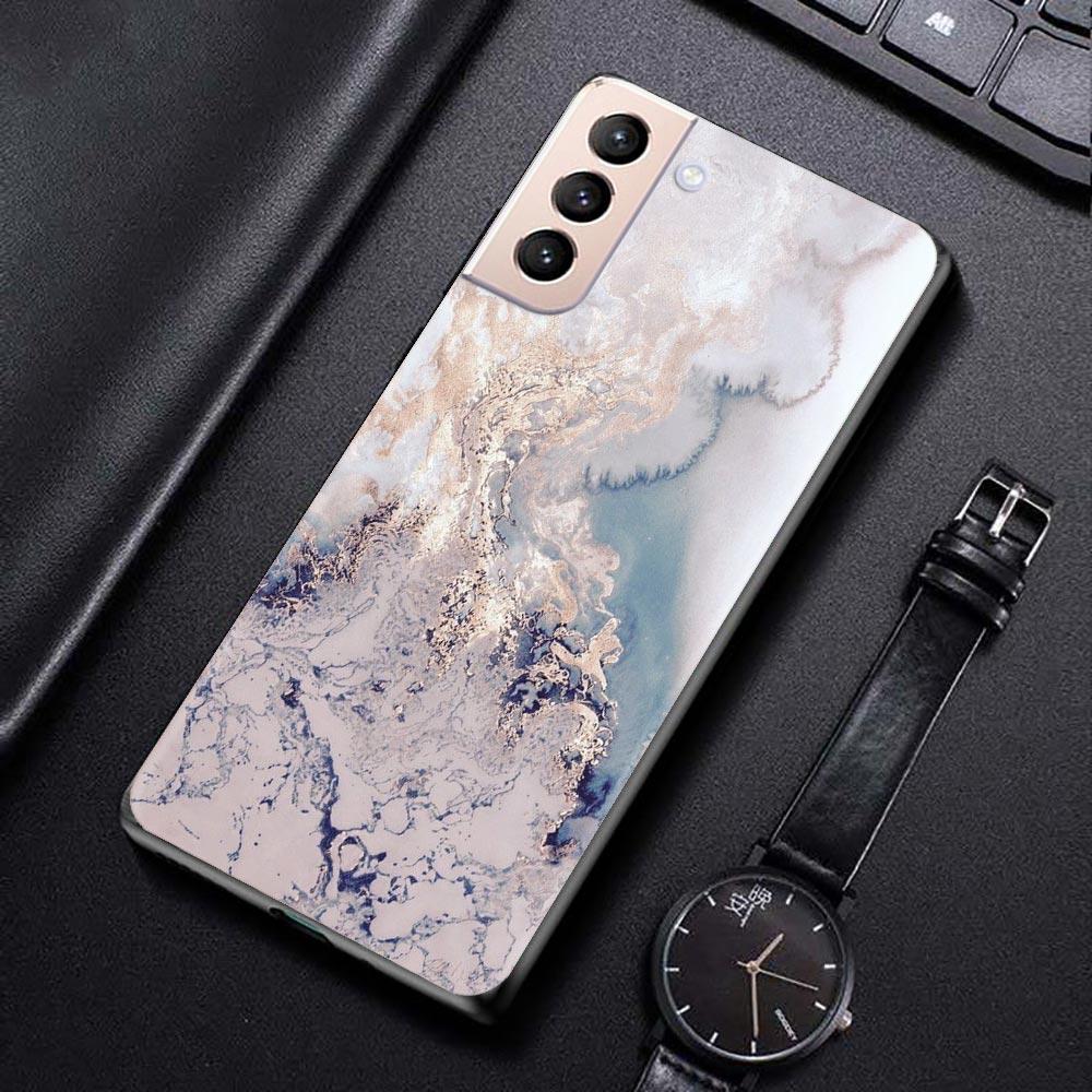 Rosa Gold Marmor Kunst Mode für Samsung Galaxy S21 S20 Ultra S10 Plus Lite S20FE 5G Fall für Galaxy S10e S9 S8 Rand schwarz Shell