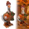 Autumn Pumpkin Duck Resin Ornament Multi-Purpose Lovely Pumpkins Ducks Statue Desktop Animal Sculpture Unique Gift for Friends