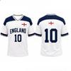 2026 Retro England #10 Soccer Jersey Short Sleeve Print T-shirt Breathable Football Fan Casual Sports Top for Adults