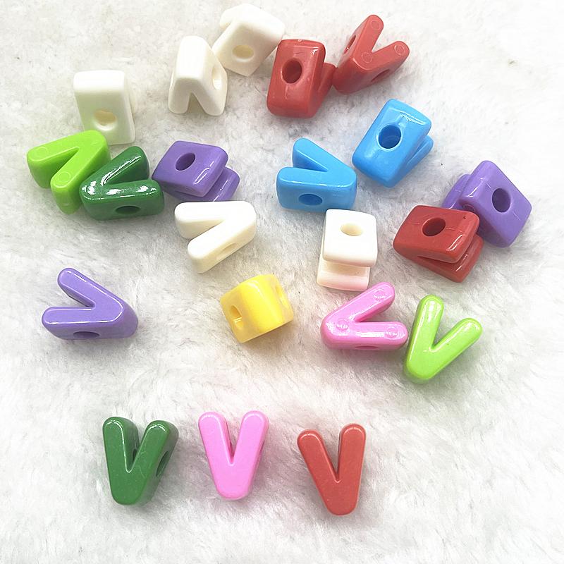 10pcs 20mm Mixed Alphabet Letter Beads Big Hole Charms Beads for Making Jewelry Diy Handmade Key Chain Accessories