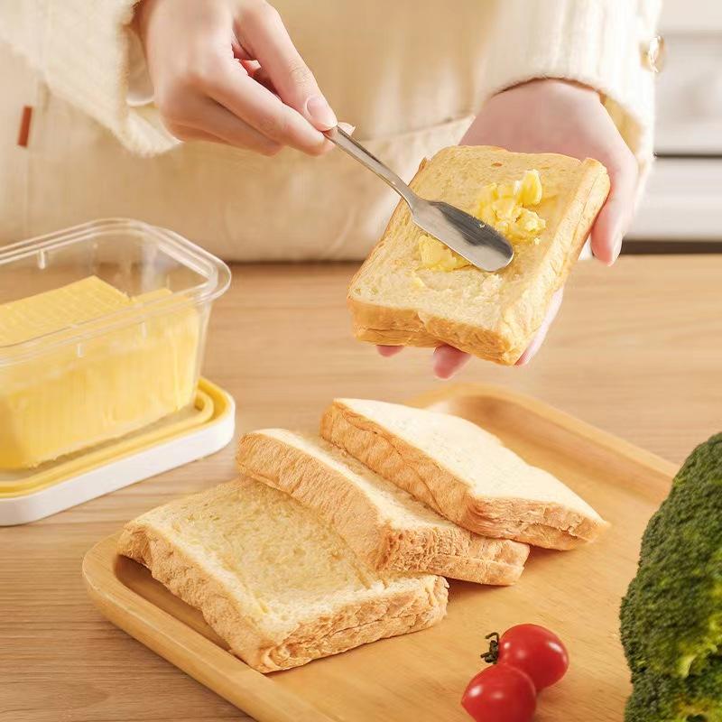 Cheese Food Storage Box Japanese Simple Butter Cutting Box Butter Cutter Refrigerator Crisper Storage Box with Lid Butter Box