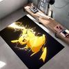 Pop Culture Area Rug, Pikachu Pokemon Yellow Lightning Thunder Anime Poster, Playroom Decor, Non-Slip Mat