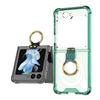Case for Samsung Z Flip 7 6 5 Wireless Charging Transparent Airbag Ring Foldable Screen Drop Protection Case Full Coverage Plain