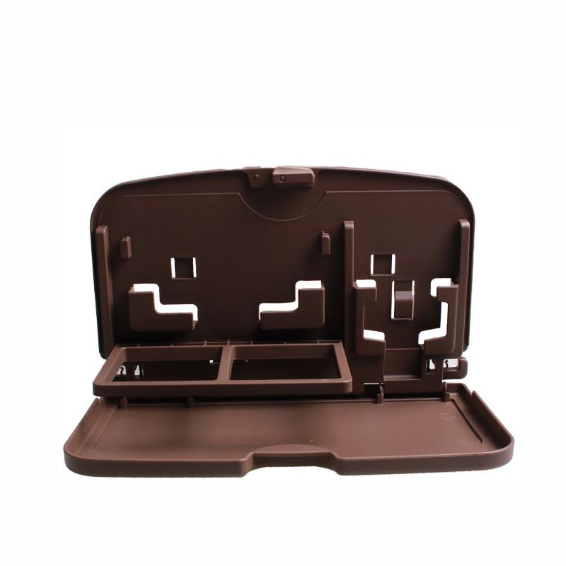 

Стабильный складной поднос для еды, складной обеденный держатель для напитков, универсальный автомобильный стол на спинку сиденья, поддон для укладки автомобиля коричневый