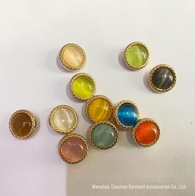 Rose Gold Metal Base Pearl Cat's Eye Button for Sweater - 11.5MM