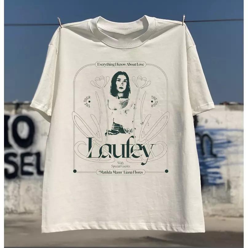 LAUFEY Tour Concert Poster Black Cotton T Shirt  Unisex T-Shirt XXXXL
