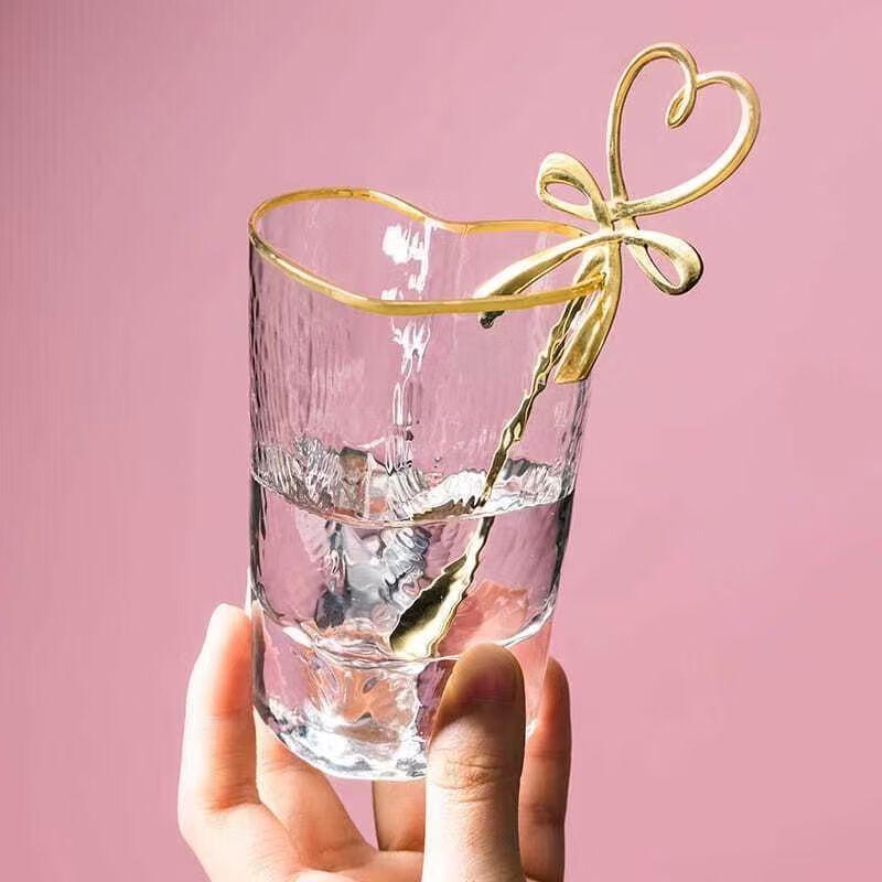 Wutuo Gold-Rim Heart-Shaped Glass Set