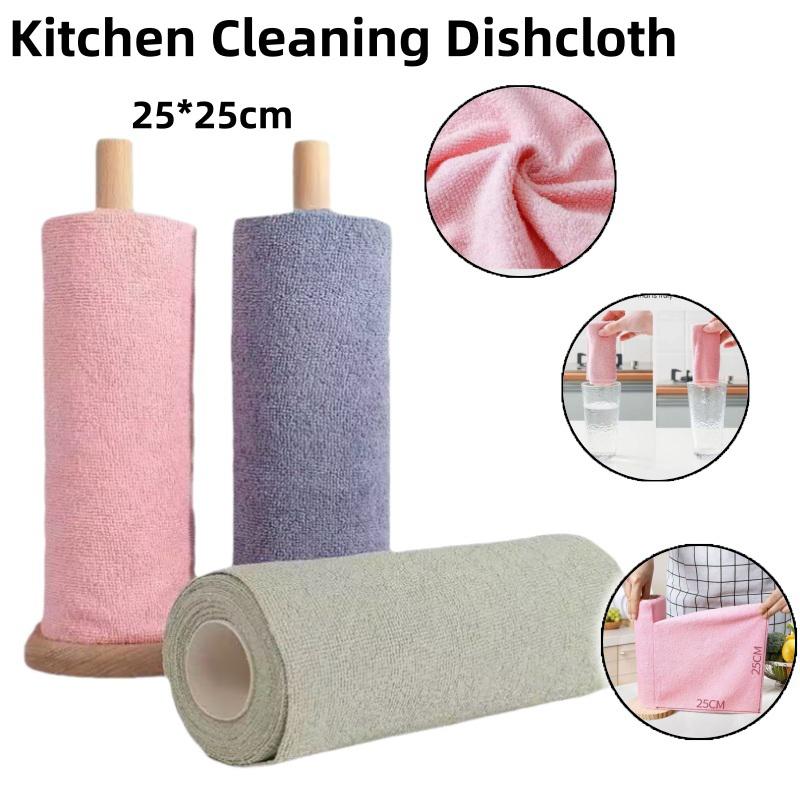 25cm×25cm Lappen Mikrofaserhandtücher Rolle/Ölabweisende Spülschwämme/Spültuch Handtuch/Küchenlappen Handtuch/Küchenreinigung Spültuch