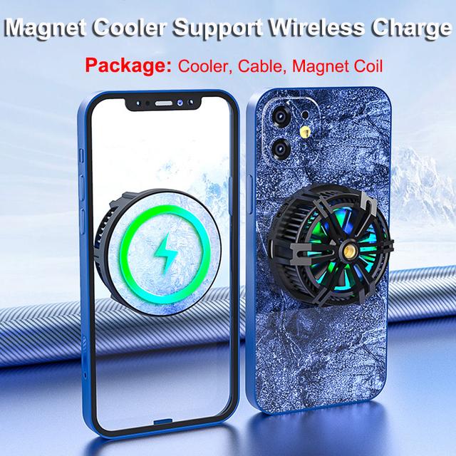 Semiconductor Phone Cooling Fan Noise Reduction Magntic Cooler Support Wireless Charging Heat Sink for IPhone 13 12 IPad Samsung