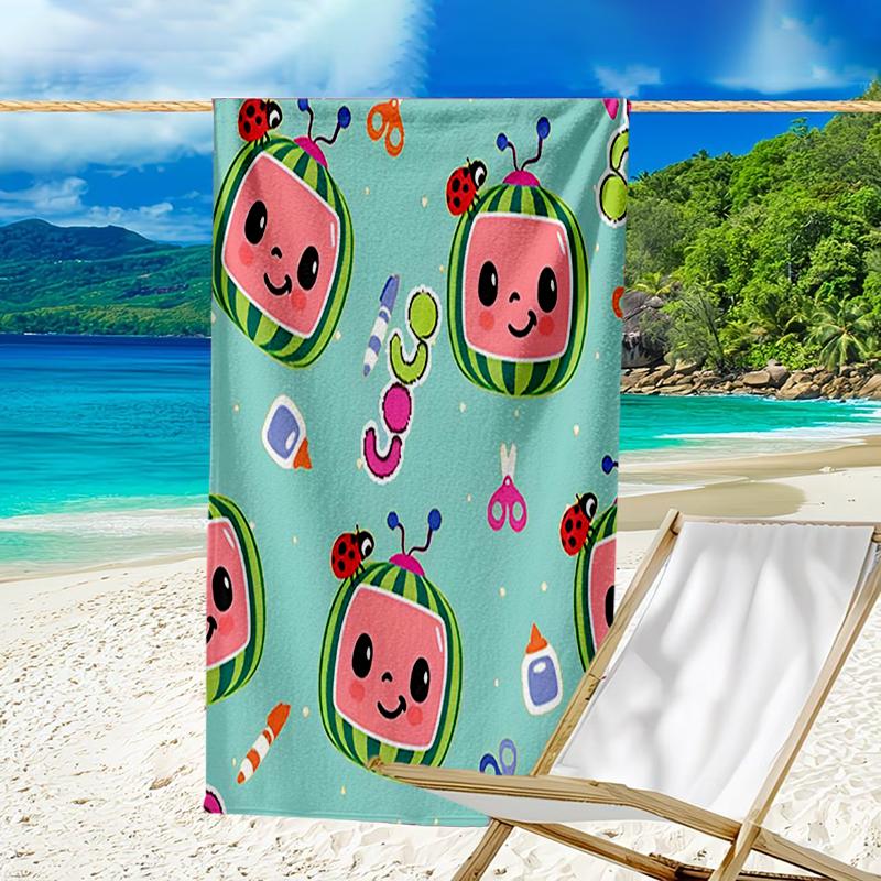 Ultra-Soft Beach Towel with Cocomelon Theme,Ideal for Pool - Camping, Diving - Perfect Travel Essential, Vibrant Beach Towel.