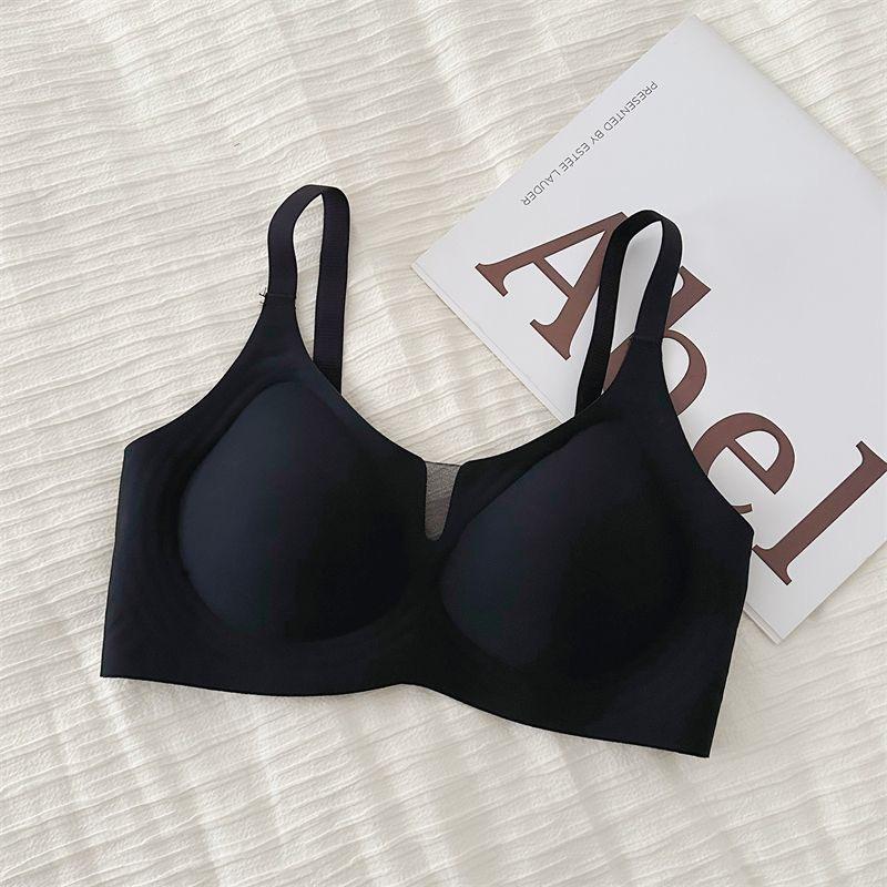Milk Skin Seamless Jelly Lift Bra, Summer Bust Minimizer Side Gathering Anti-Sag Full Bust Women Bra