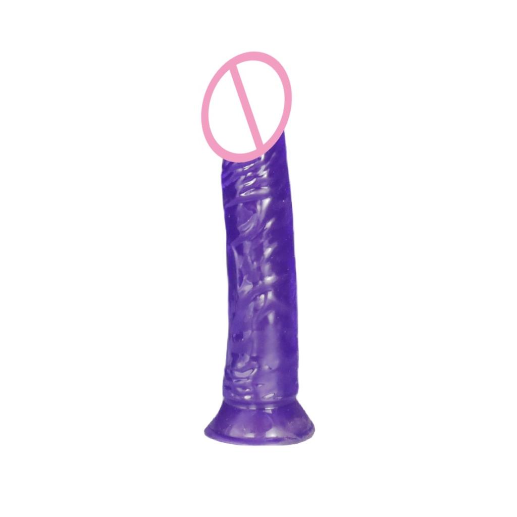 Simulation Penis Transparent Jelly Color Crystal Egg-Free Dildo Large and Medium Small Size Suction Cup Sex Product Female Self-Use