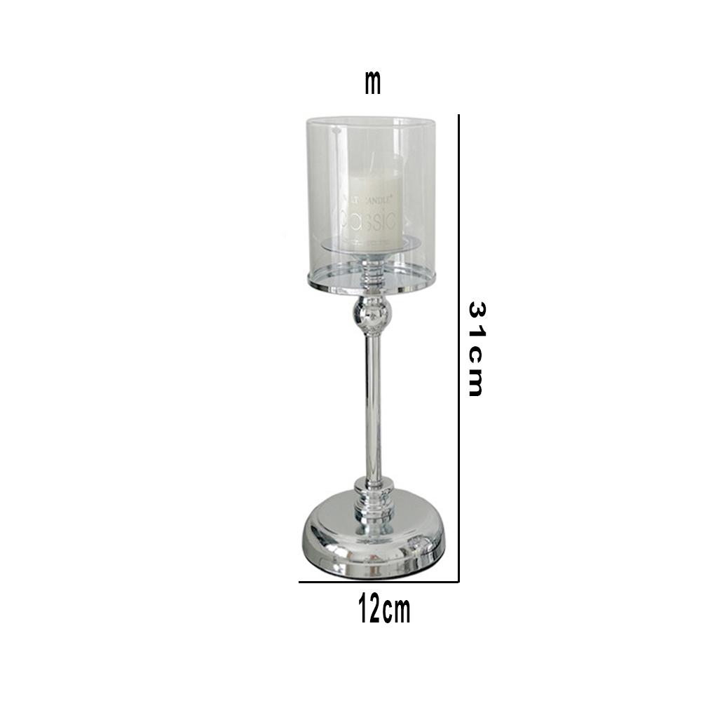 Detachable Metal Glass Candle Holders Transparent Luxury European Style Candlestick Anti-slip Table Ornaments