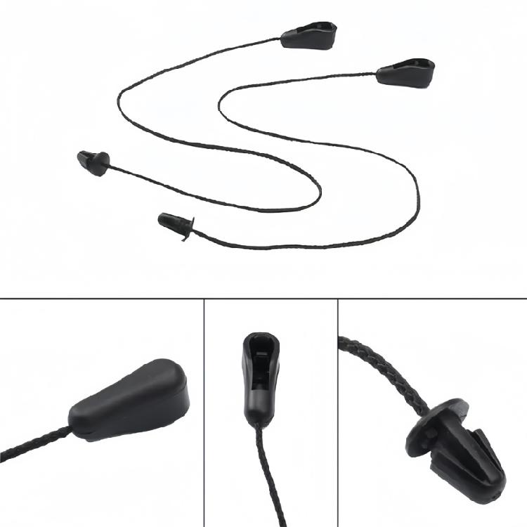 Black Rear Parcel Shelf Cord Set for MK2 MK1 Cargo Cover Lift Repair, 2 Piece Molded End Replacement Cords, 39 Cm Reference Length for Service Use
