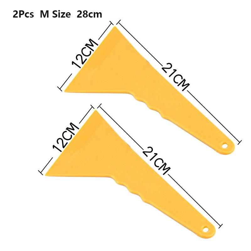 Car Window Film Squeegee Yellow Thick Plastic Triangle Tip Scraper for Vinyl Wrap Sticker Auto Window Tint Film Install Tool