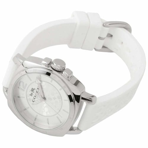 Coach Women's Boyfriend Watch with White Silicone Strap 14503146