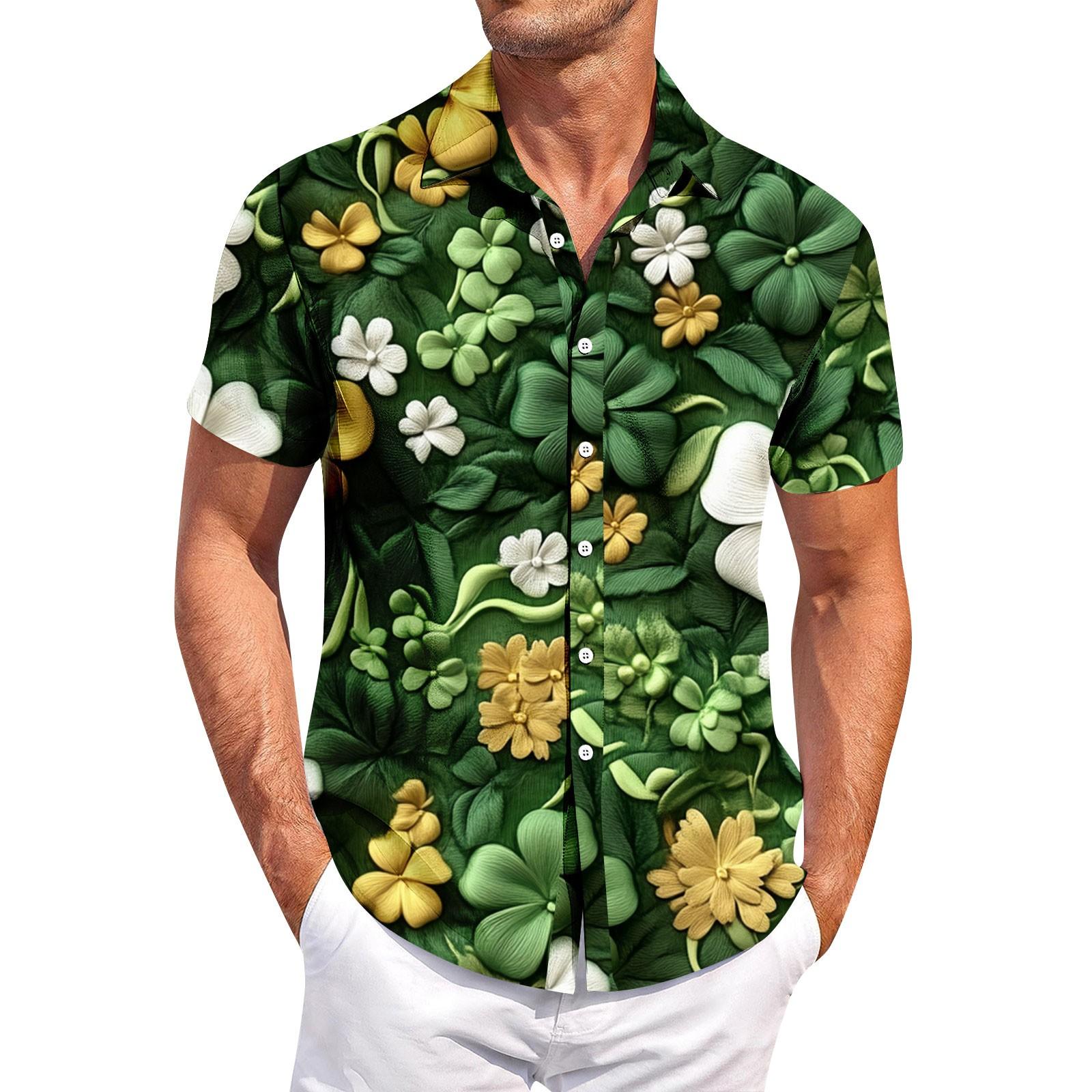 

Мужская повседневная рубашка с короткими рукавами, облегающая, стильная, мужская. Патрик Принт L