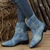 European and American Knight Short Boots 2024 Autumn/Winter New Vintage Cowboy Coarse Heel Pointed Large Women's Boots Sneakers