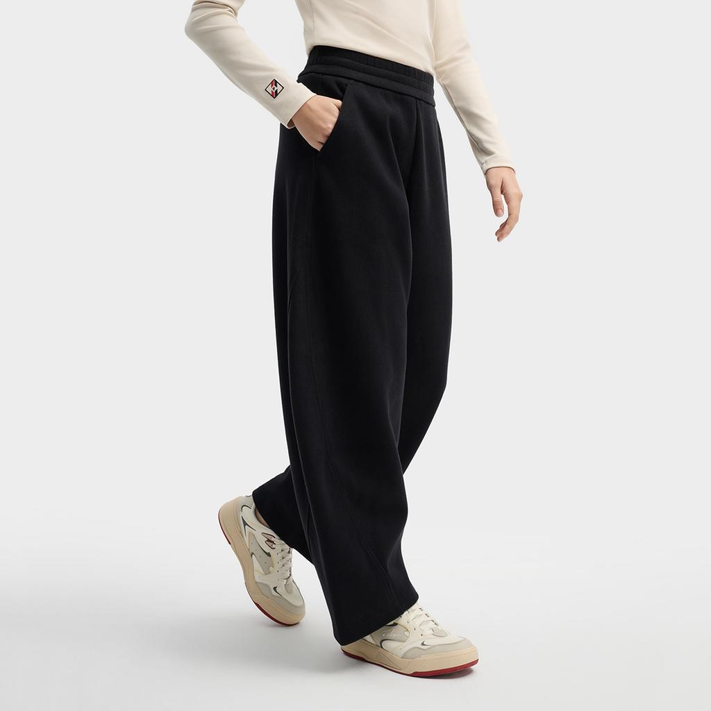 FILA Original Fashion Retro Classic Simple Comfortable Versatile Loose Casual Pants Women bottoms Dark-Flow-Black F11W619605FBK