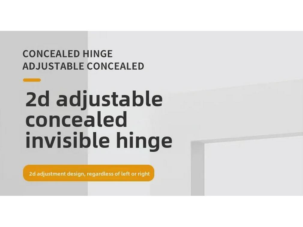 Zinc Alloy Adjustable 2D Invisible Hinge for Narrow Frame Ecological Doors