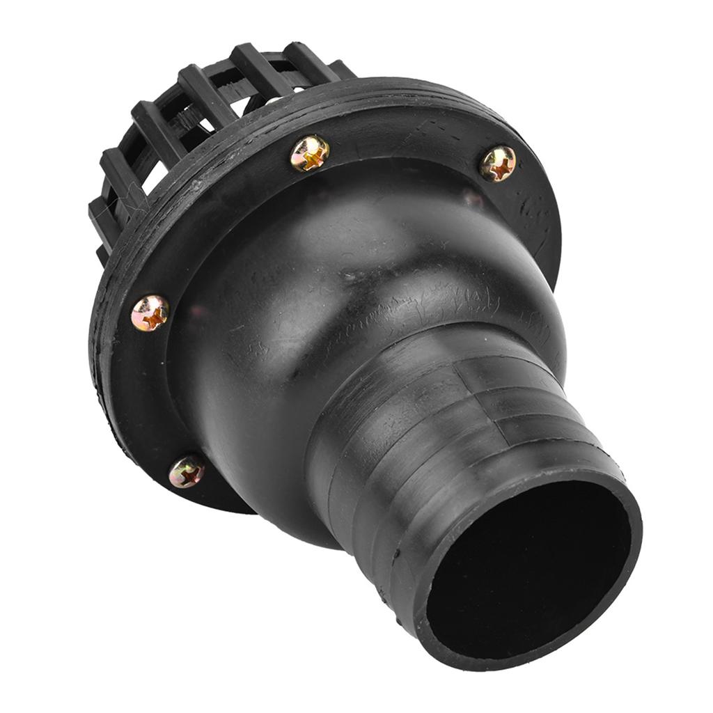 Water Pump Foot Valve Black PVC Low Pressure Flat Check Valve for Fluid Machine(2in)