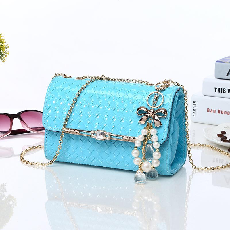 

Candy Color Lady Messenger Bag New Chain Women Shoulder Bag Diamonds Pendants Crossbody Bag High Quality PU Leather Handbags