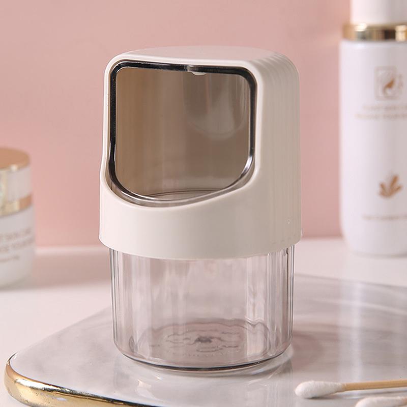 

Прозрачная коробка для хранения ватных палочек, вращающаяся, с крышкой, пыленепроницаемая, настольная коробка для хранения ватных палочек, пластиковая банка для хранения зубочисток A4