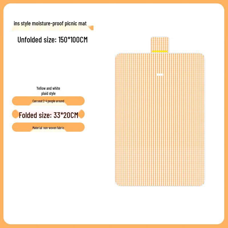 Series Clear Outdoor Picnic Mat - Yellow Grid