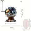 Crystal Ball Lamp Laser Engraved Galaxy Planet Moon Saturn - 2D Flat Acrylic Desktop Ornament, Wall Decor Art, Four Seasons Decoration 