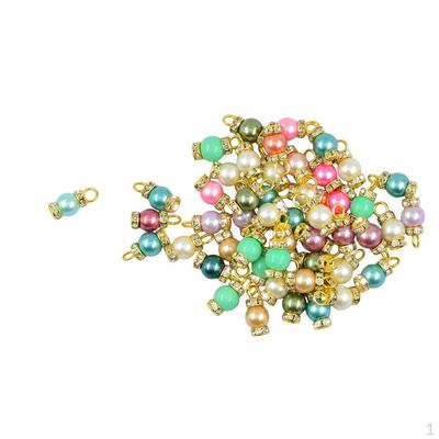 50pcs with Faux Pearl Pendants Charms DIY Craft Findings