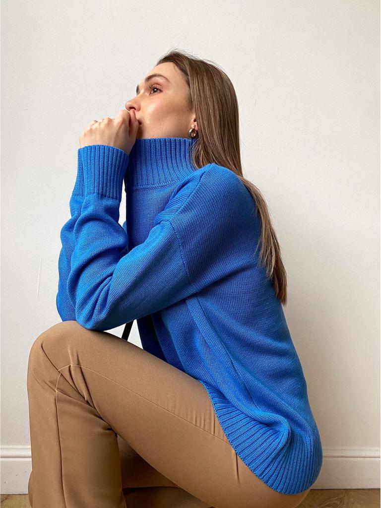 European & American Women's Thick Knit Sweater - Autumn/Winter, Loose High Neck Pullover