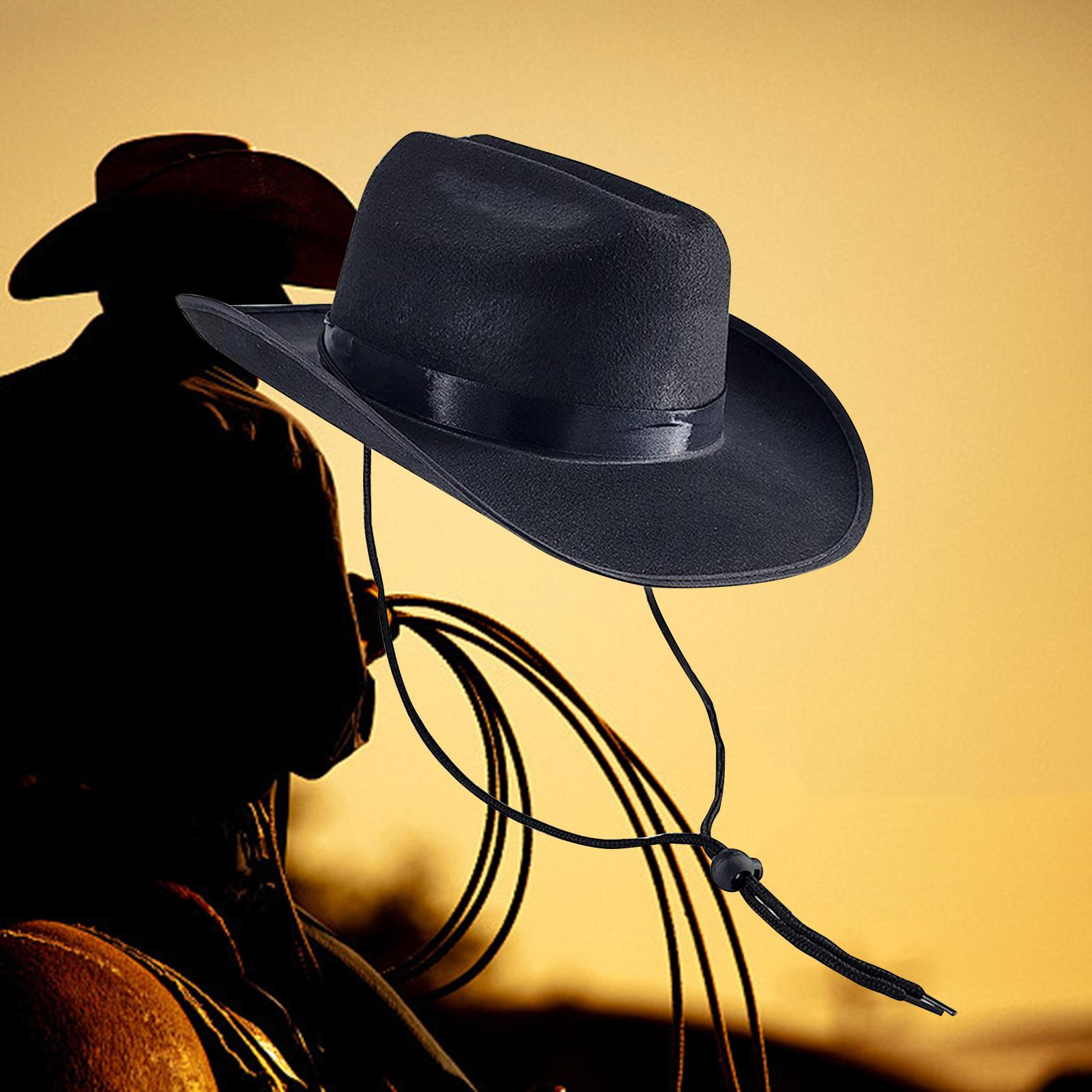 

Ковбойская шляпа с широкими полями, универсальная западная форма, винтажная солнцезащитная полоса Option 2 black