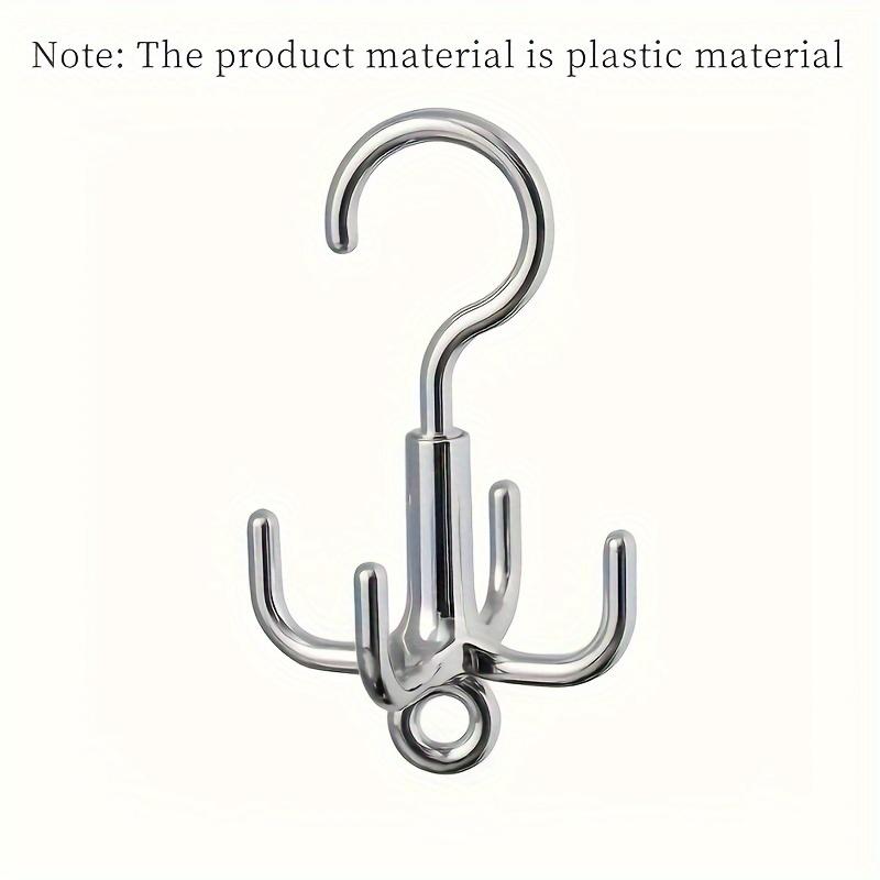 1Pc Multifunctional Rotating Clothes Hook, Punch Free 4-Claw Rotation Coat Hanger, Belt Organizer, Scarf Storage Rack, Wardrobe