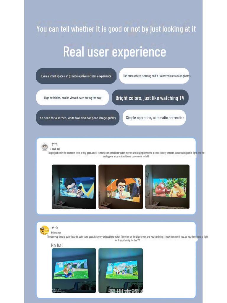 Qiangpu HD Android Smart Projector: Portable Voice-Activated Home Theater for Living Room Use