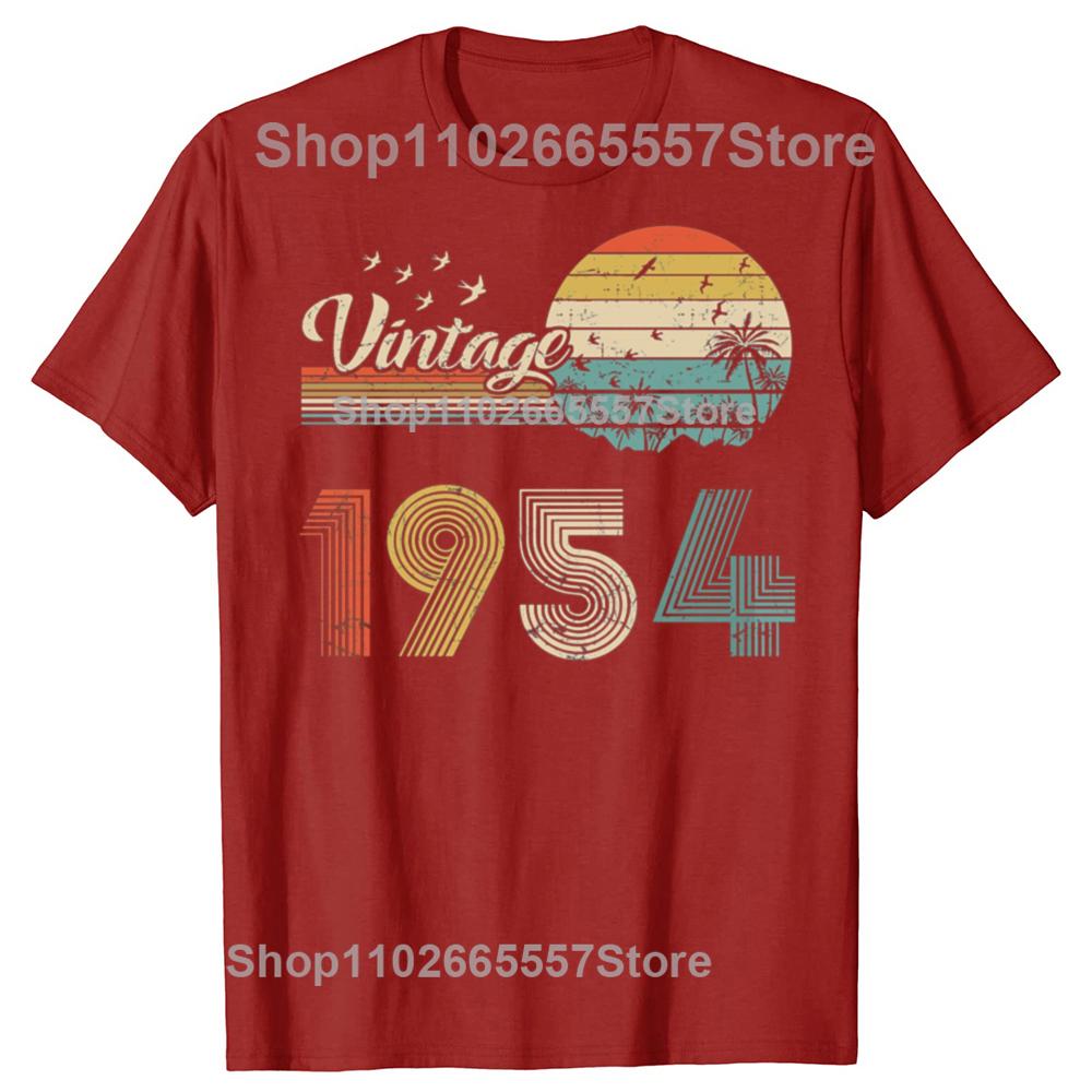 Funny Vintage 1954 Retro Design 71 Years Old Graphic Tshirts Men Fashion Casual Tshirt 100 Cotton Loose Oversized T Shirt