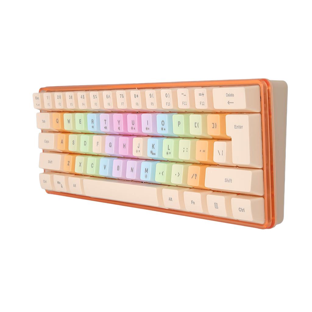 61 Keys Mechanical Keyboard RGB Backlight Colorful Keycaps Mini Wired Mechanical Keyboard for