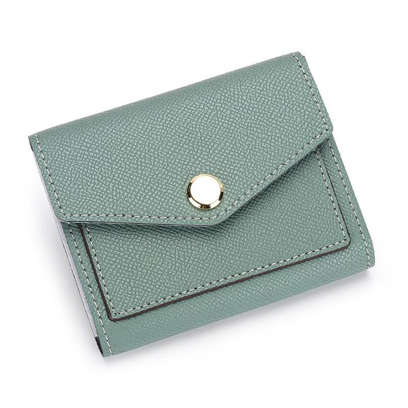 Wallet Women's Genuine Leather Short Three-fold Change Purse Fashionable Contrasting Color Multi-card Full-leather Bag