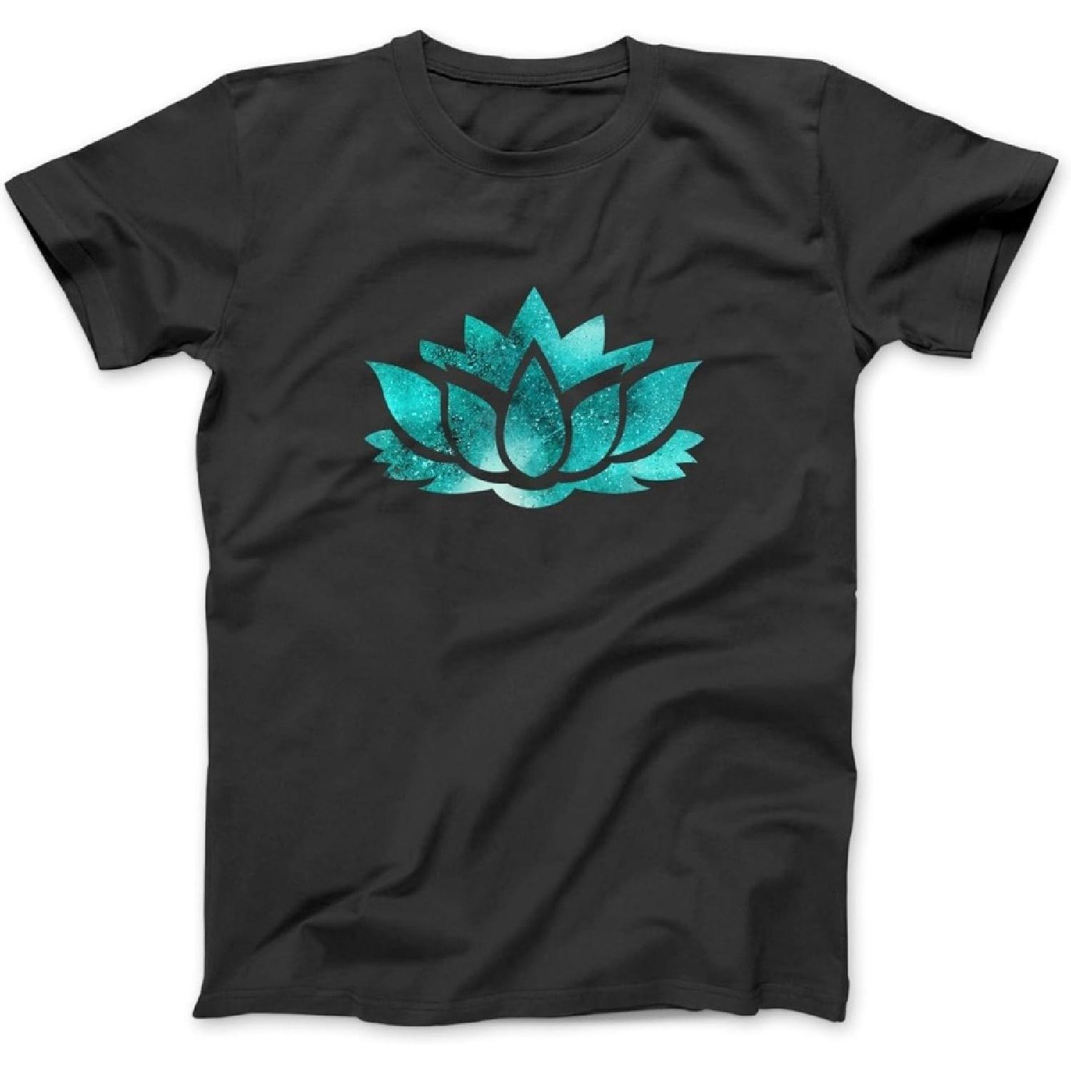 Lotus Flower Yoga Spiritual Dreamy Teal Colorful T Shirt T-Shirt Sweatshirt Hoodie for Men Women Kids Made in Canada S