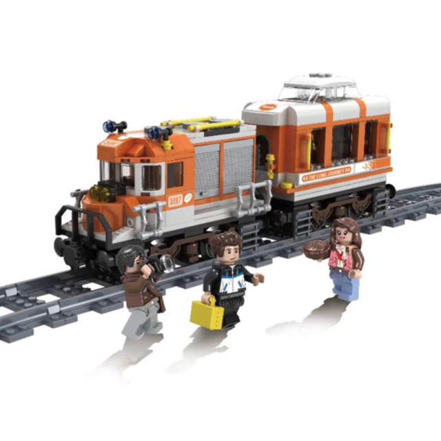 02008 City Heavy -Haul Cargo Passenger Steam Train Set  Building Blocks Bricks Boy Toys Gift