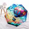 1pc Stained Glass Balloon Automatic Open/Close Umbrella, Windproof, Folding Compact Umbrella with Lightweight Design for Women/Men116