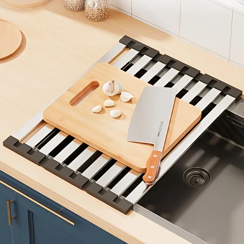 Foldable Sink Dish Rack, Anti-Rust & Space-Saving. Dries Dishes & Veggies Fast. Perfect for Small Kitchens.