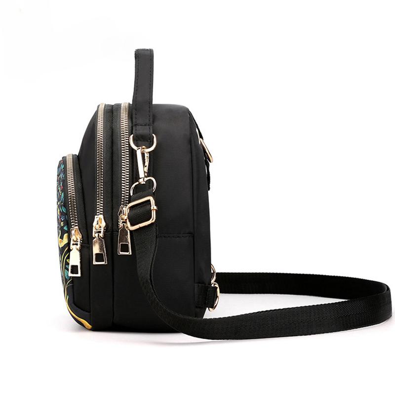 Trendy nový nylonový batoh pro ženy Multifunkční taška přes rameno Potisk Vodotěsný batoh Travel Lady Pack